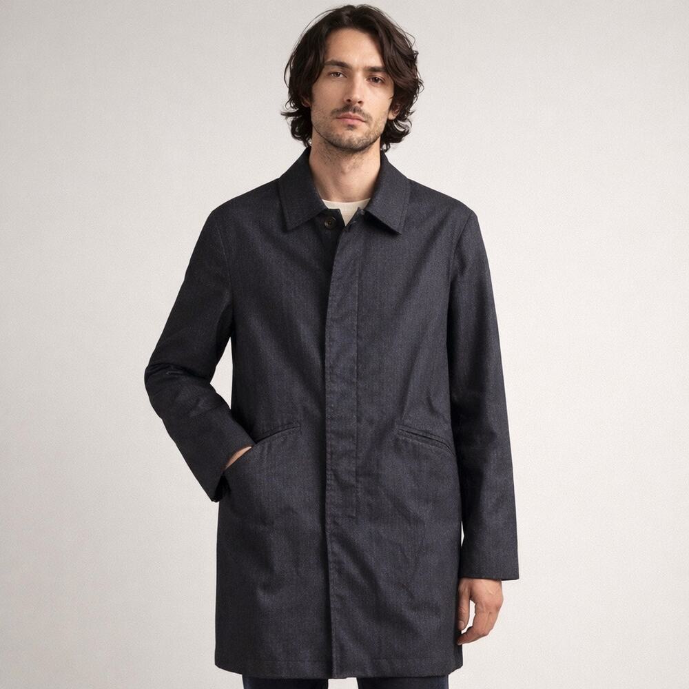 A.P.C. Vintage Car Coat – Size S – Charcoal Metallic Weave
